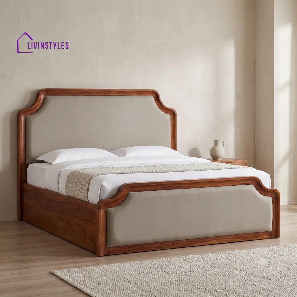 Pradeep King Size Hydraulic Storage Bed With Sheesham Wood Finish