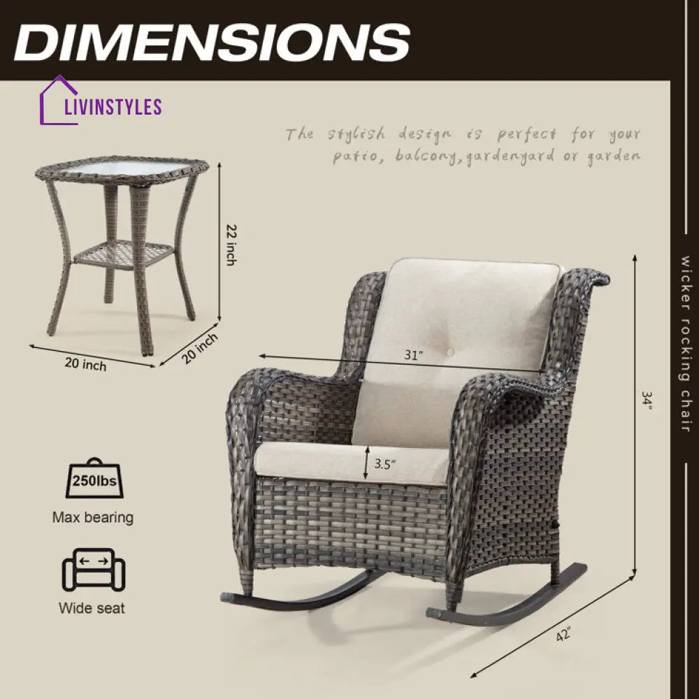 Prakash 2 Seater Square Outdoor Set With Cushions