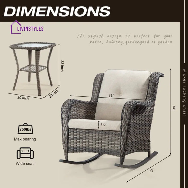 Prakash 2 Seater Square Outdoor Set With Cushions
