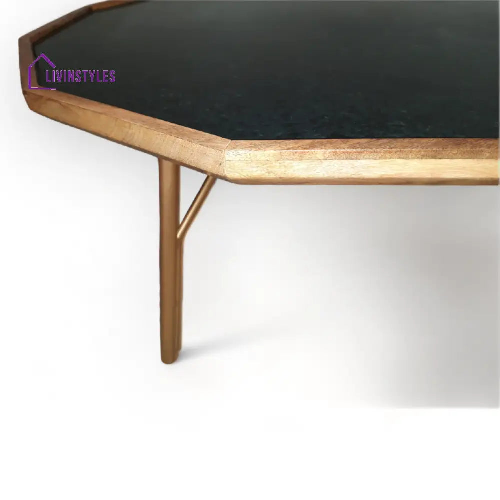 Pranav Green Marble Top Jade Coffee Table – Contemporary Elegance for Your Living Space Coffee Table
