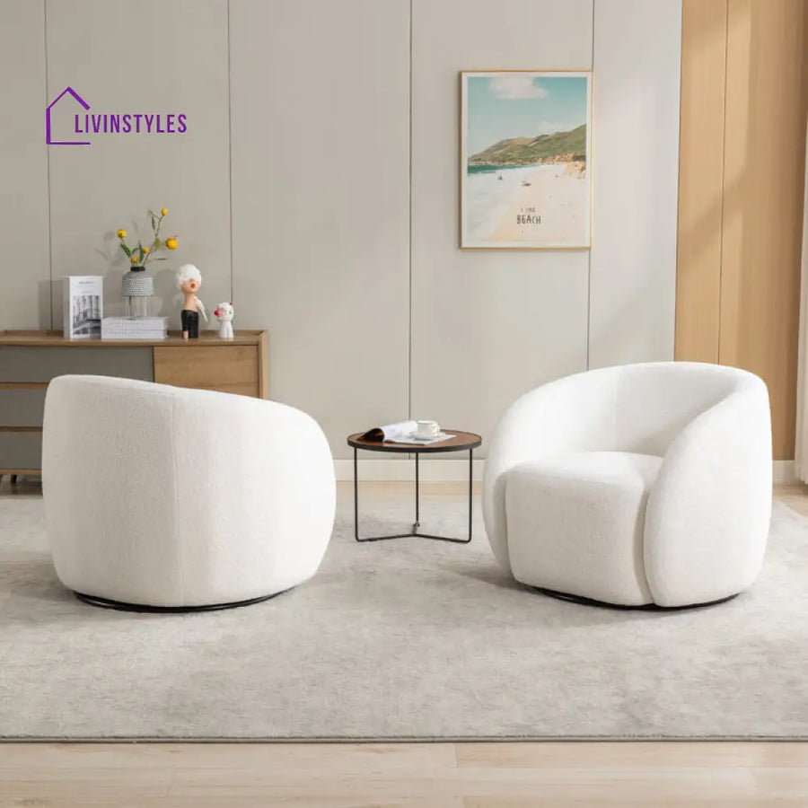 Pranika Solid Wood and Fabric Arm Chair | Living Room Chair | Lounge Chair