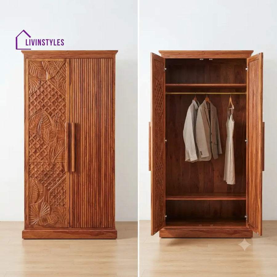 Pranika Wooden Wardrobe for Clothes | Cupboard for Clothes