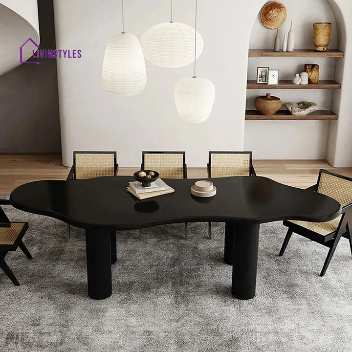 Praskovya Solid Wood 6 Seater Dining Table Set