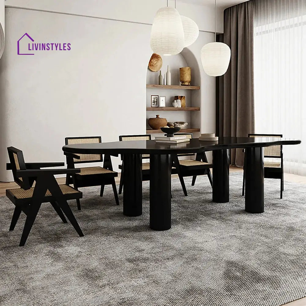 Praskovya Solid Wood 6 Seater Dining Table Set