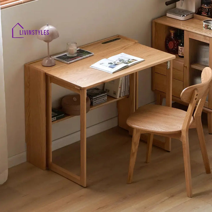 Praskovya Solid Wood Folding Study Table for Students
