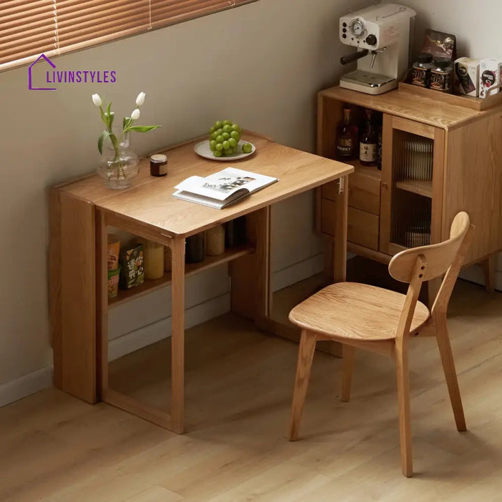 Praskovya Solid Wood Folding Study Table for Students