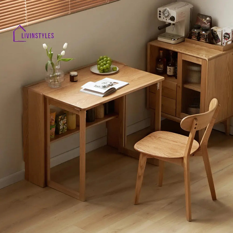 Praskovya Solid Wood Folding Study Table for Students