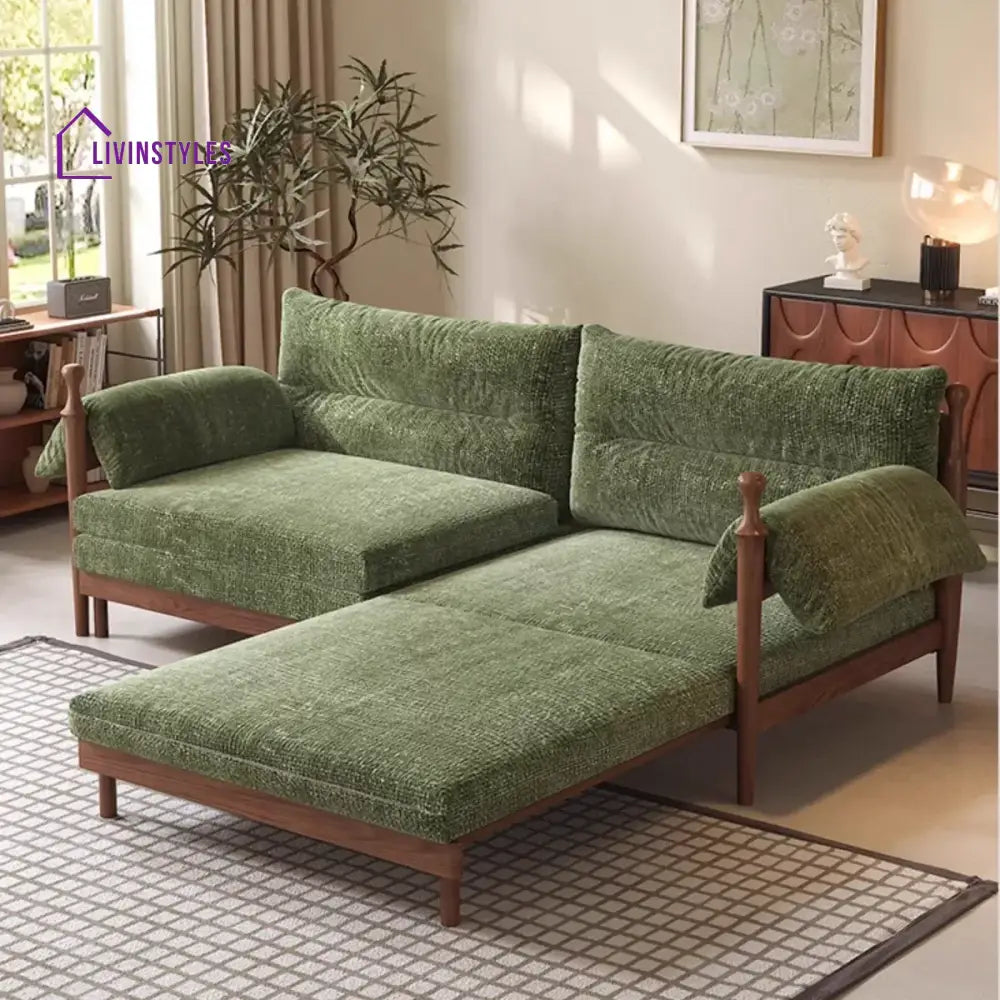Pratiksha Solid Sheesham Wood Sofa Bed For Living Room