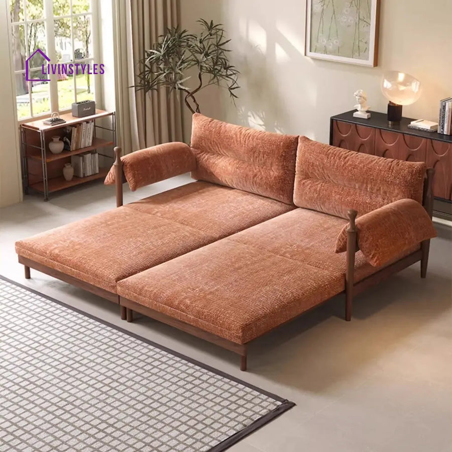Pratiksha Solid Sheesham Wood Sofa Bed For Living Room