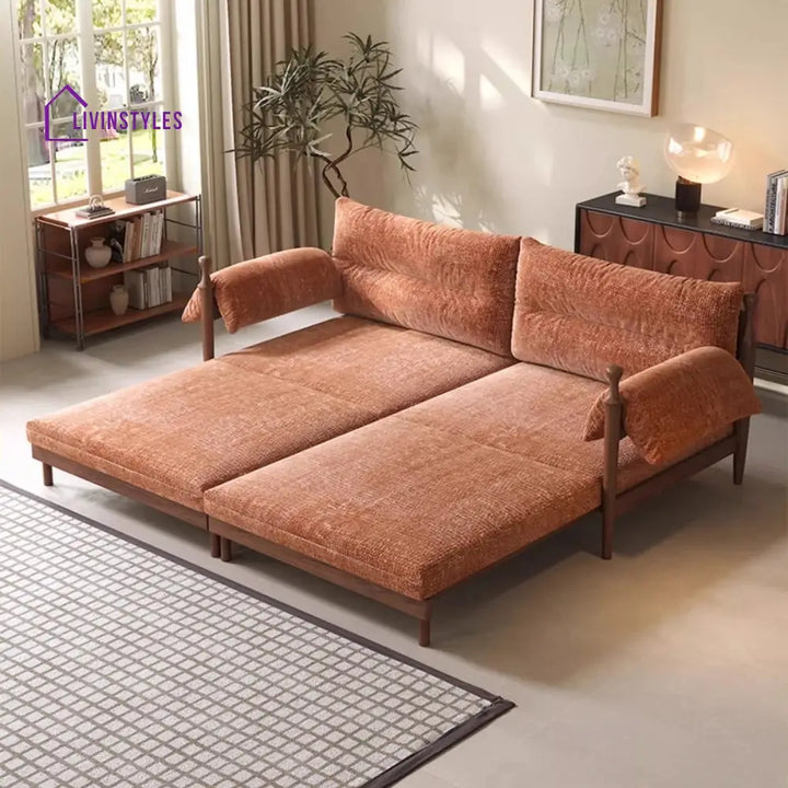 Pratiksha Solid Sheesham Wood Sofa Bed For Living Room