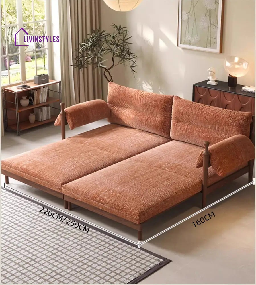 Pratiksha Solid Sheesham Wood Sofa Bed For Living Room