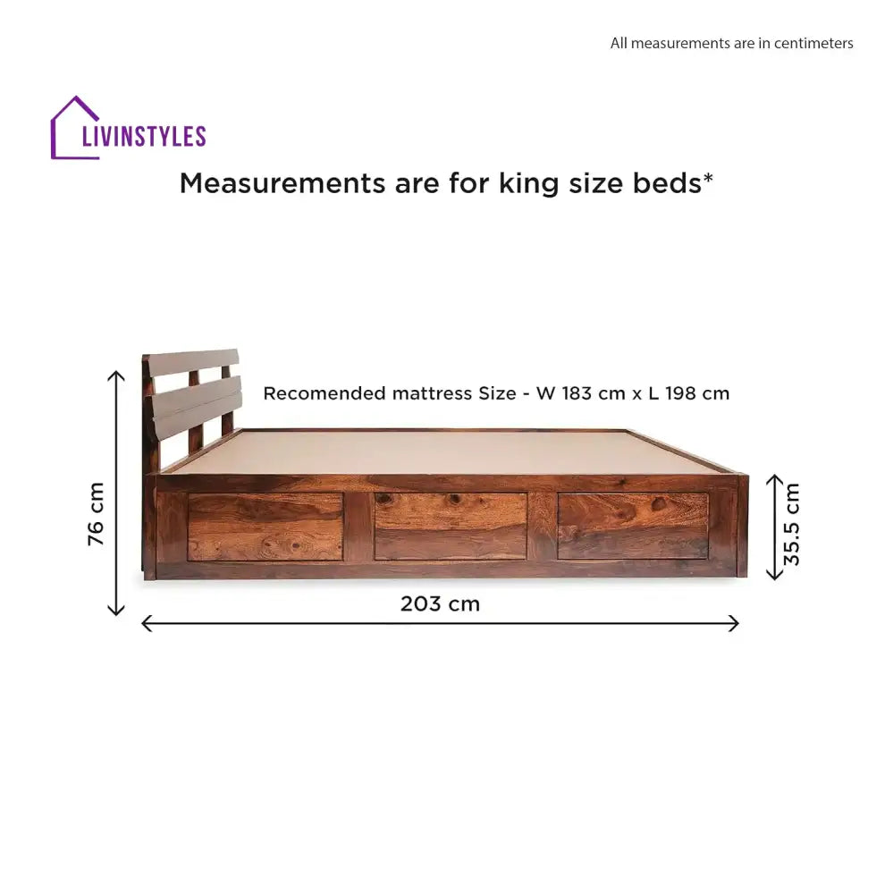 Amira Sheesham Wood Storage Beds in Honey Bedroom Furniture Sets