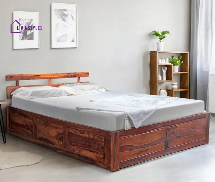 Amira Sheesham Wood Storage Beds in Honey Bedroom Furniture Sets