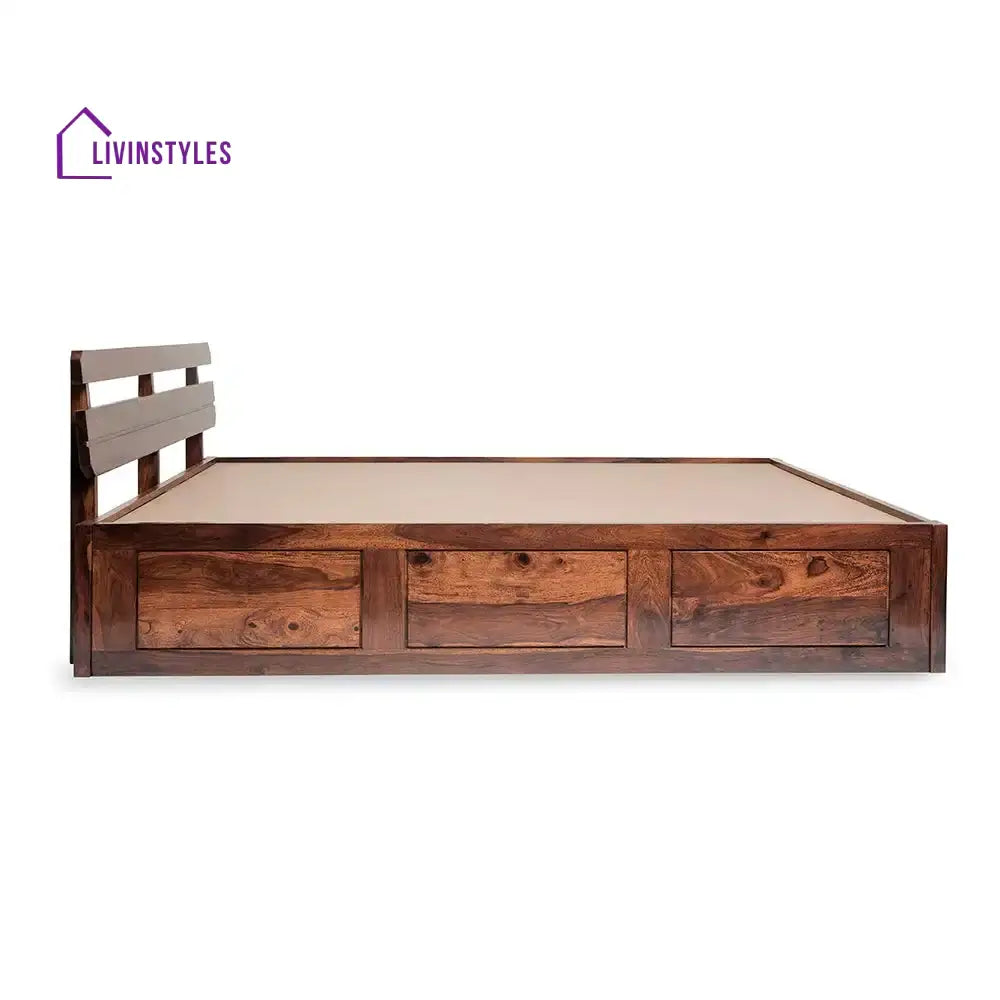 Amira Sheesham Wood Storage Beds in Honey Bedroom Furniture Sets