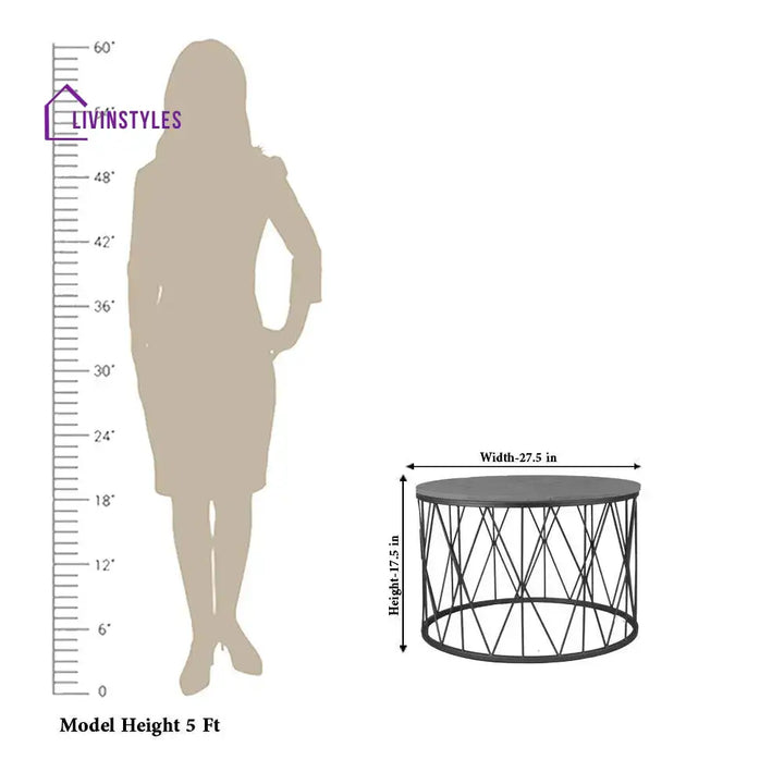 Premium Designer White Marble Round Shape Center Table in Criss Cross Pattern Table