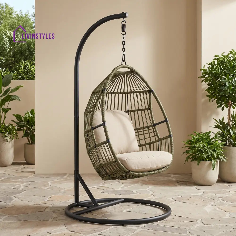 Premium MS Frame with Powder Coated Outdoor Swing Chair with Stand