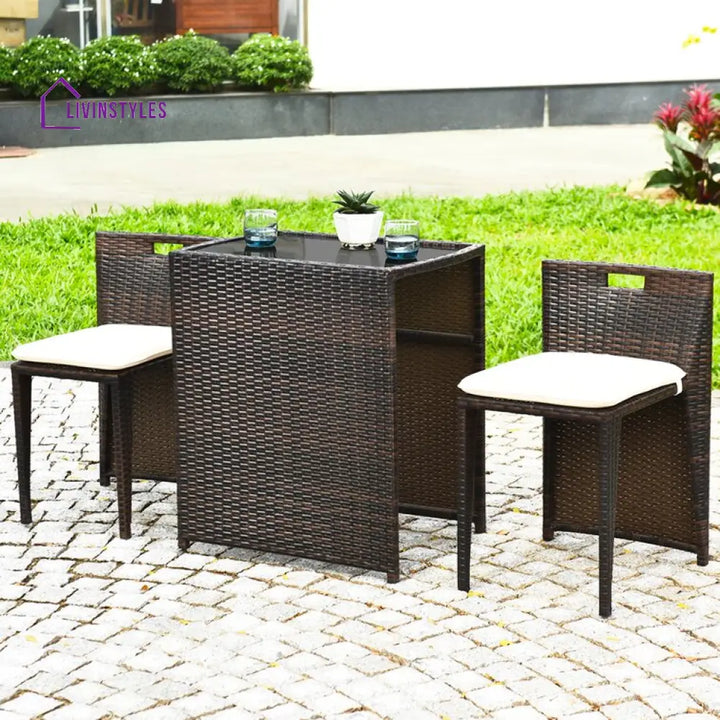 Presha 2 Seater Rectangular Outdoor Dining Set With Cushions