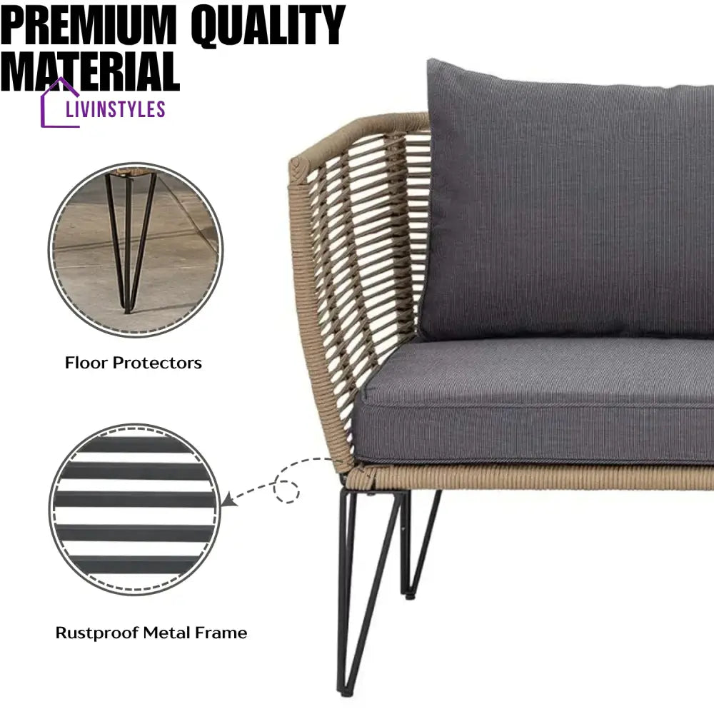 Prisha 1-Piece Outdoor Rope Loveseat Sofa - Sofa Set