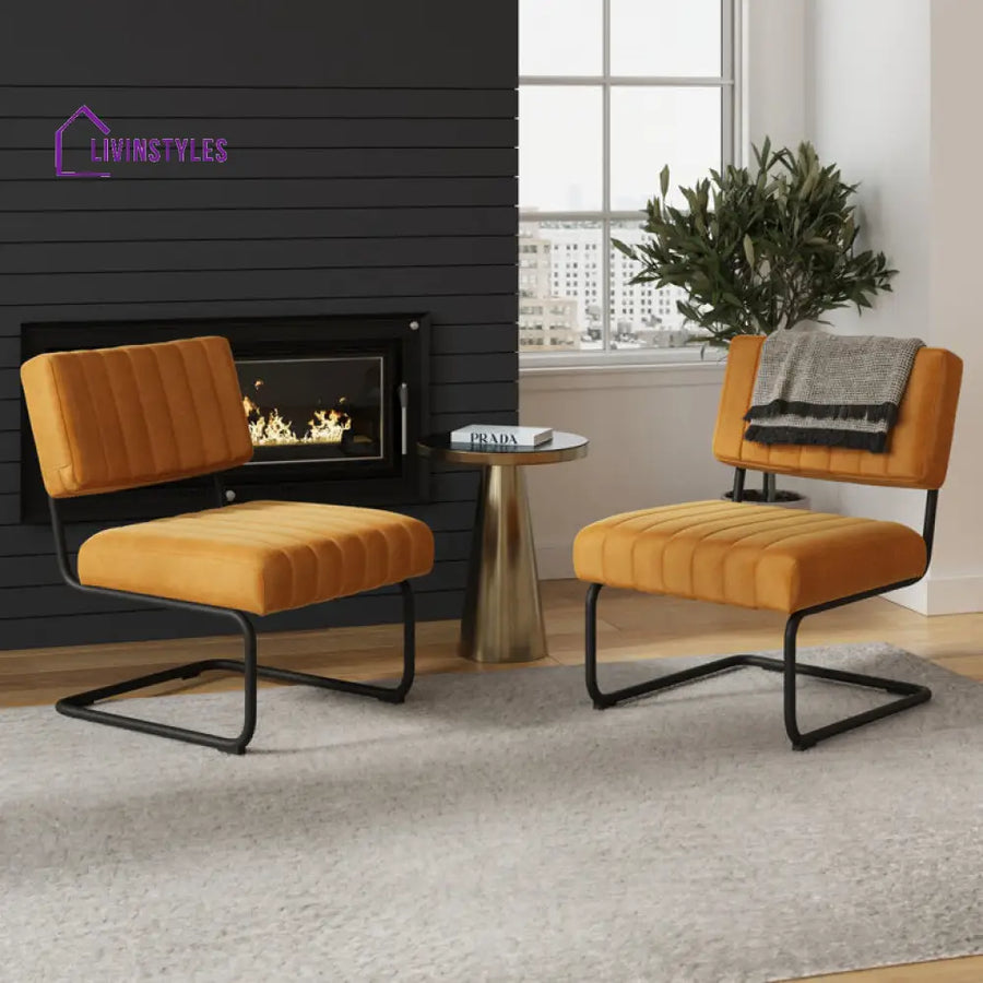 Prisha Metal Frame and Fabric Arm Chair | Living Room Chair | Lounge Chair