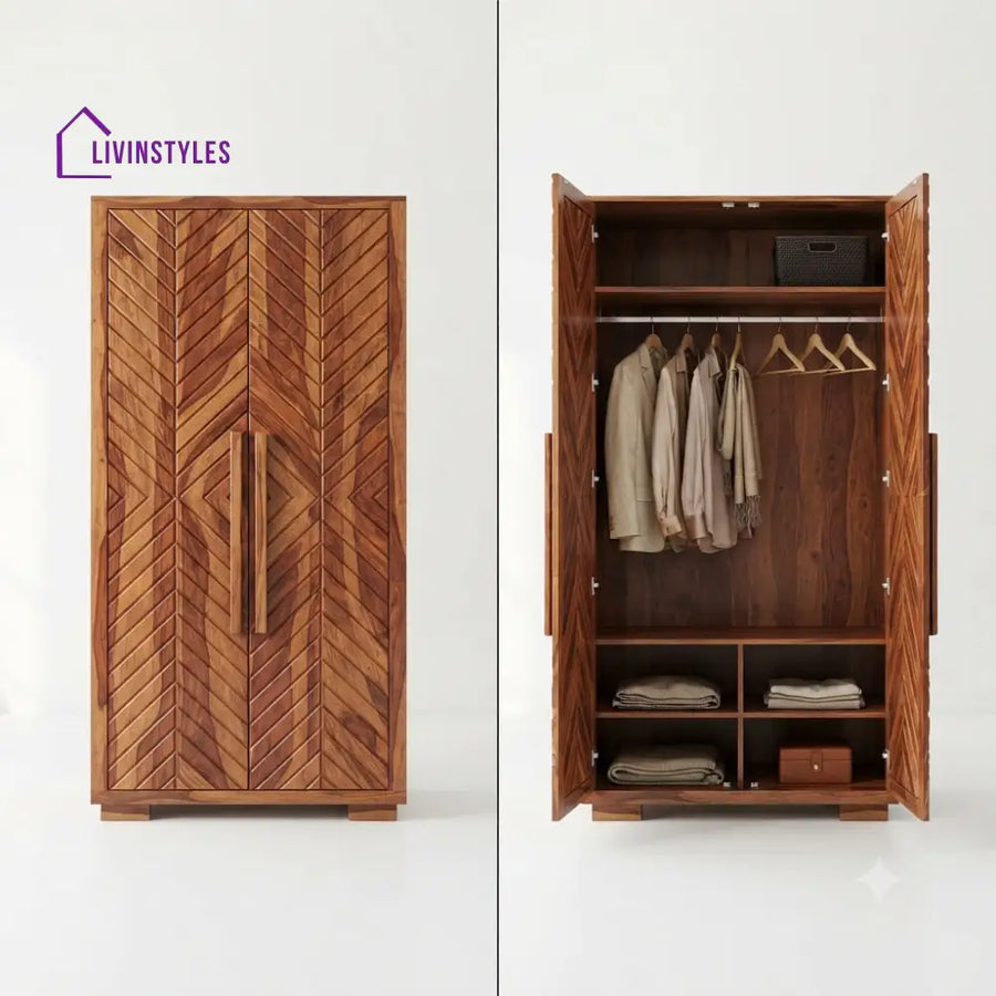 Prisha Wooden Wardrobe for Clothes | Cupboard for Clothes