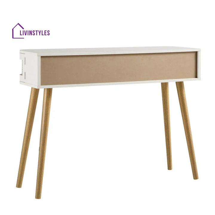 Izzy Curved Rattan 2-Door Table White Console Tables