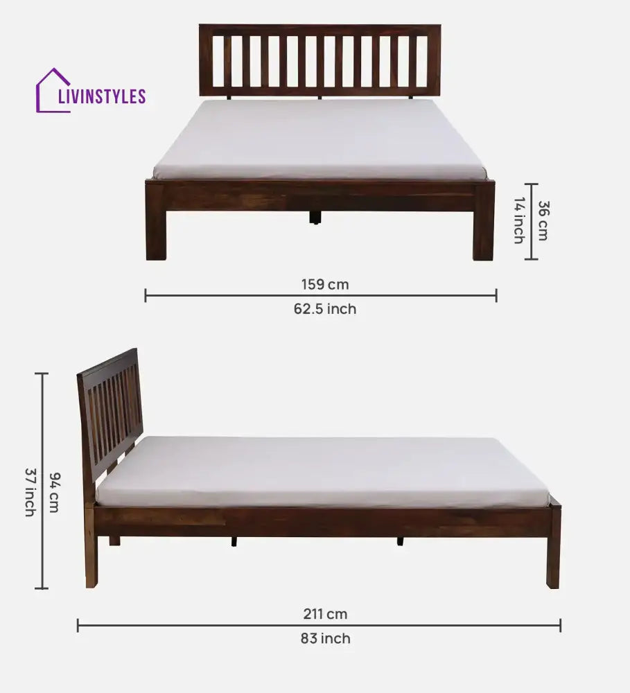 Bhawika Sheesham Wood Beds Bed without storage
