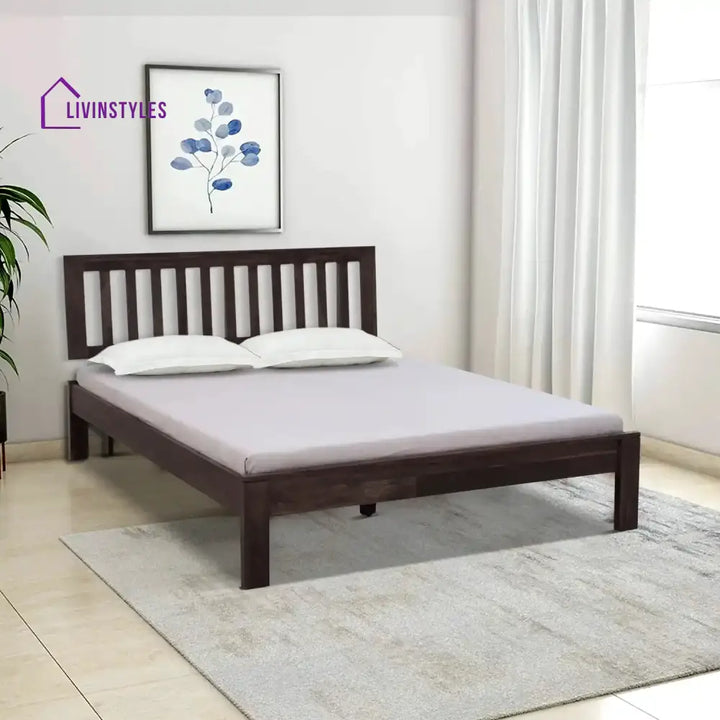 Bhawika Sheesham Wood Beds Queen / Walnut Bed without storage