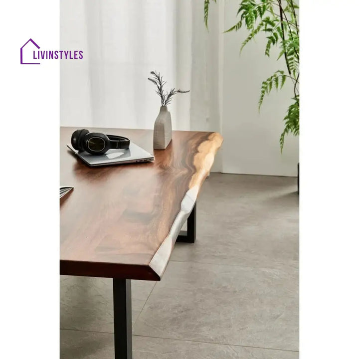 Priya Solid Wood and Metal Coffee Table for Living Room