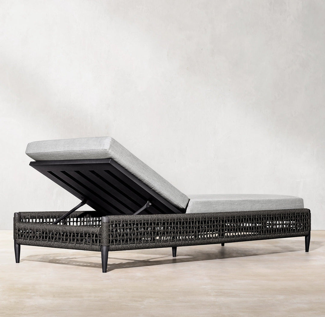 Quel Outdoor Swimming Poolside Lounger (Grey) Braided & Rope