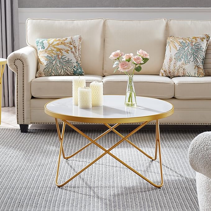 Riyash Metal Coffee Table For Living Room - Set Of 3