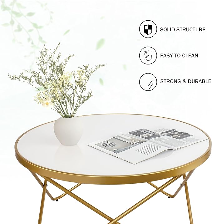 Riyash Metal Coffee Table For Living Room - Set Of 3