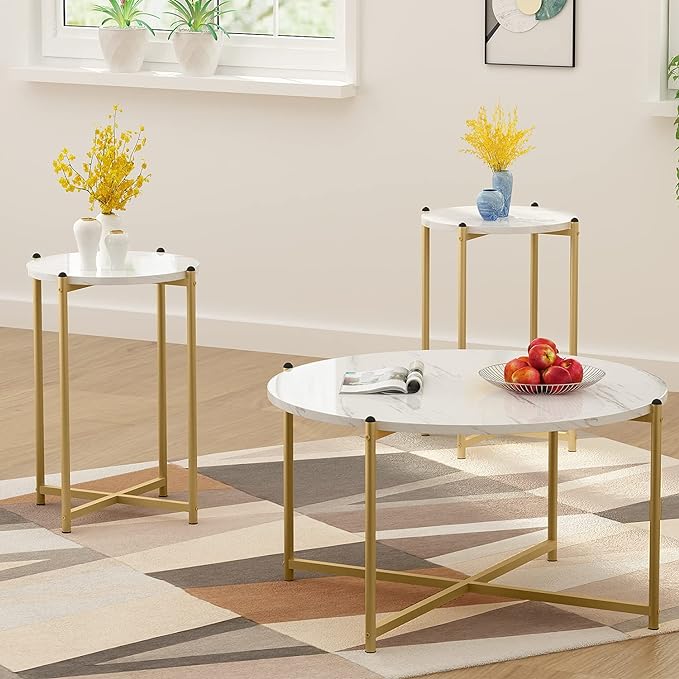 Riya Metal Coffee Table For Living Room - Set Of 3