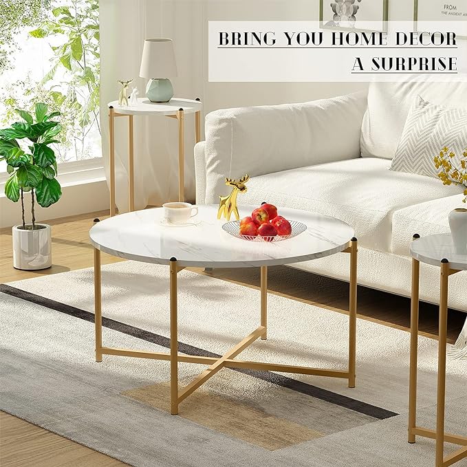 Riya Metal Coffee Table For Living Room - Set Of 3