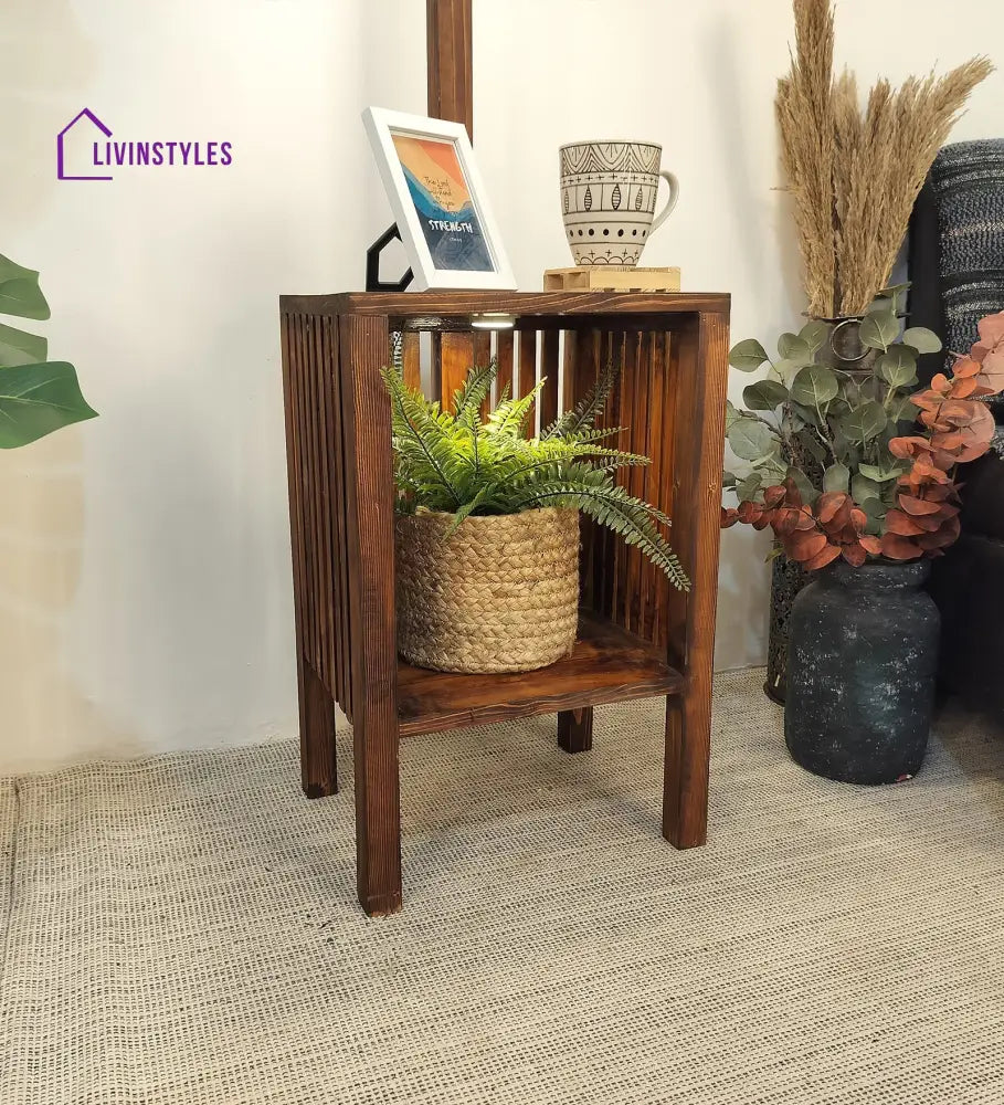 Prominence Wooden Floor Lamp With Beige Fabric Lampshade Lamps