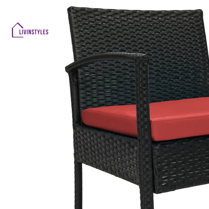 Pronto Outdoor Patio Seating Set 2 Chairs and 1 Table Set (Brown + Red) - Coffee Table Sets