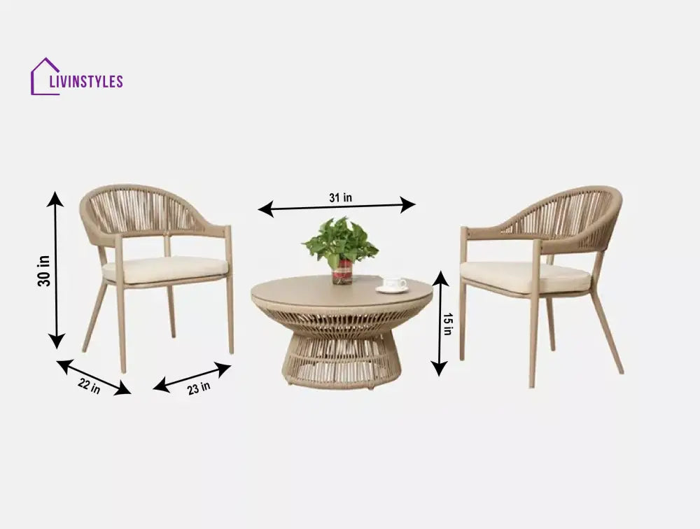 Propel Outdoor Patio Seating Set 2 Chairs and 1 Table Set (Beige) - Coffee Table Sets