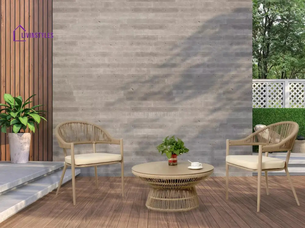 Propel Outdoor Patio Seating Set 2 Chairs and 1 Table Set (Beige) - Coffee Table Sets