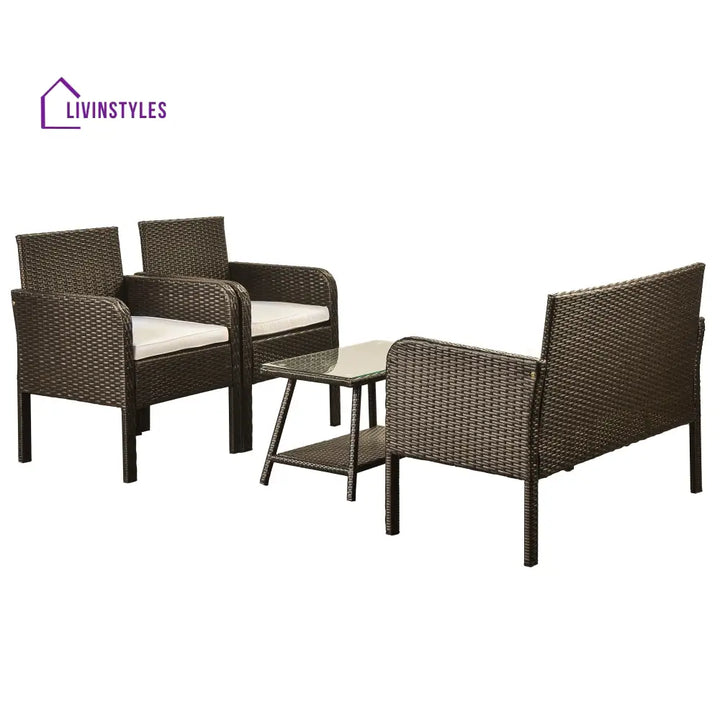 Proulx Outdoor Sofa Set 2 Seater 2 Single seater and 1 Center Table (Brown) - Sofa Sets