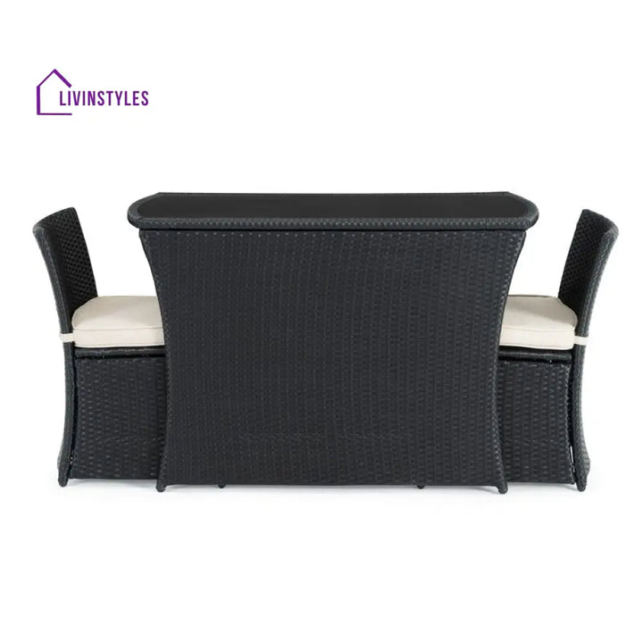 Pru Outdoor Patio Seating Set 2 Chairs and 1 Table Set (Black) - Coffee Table Sets