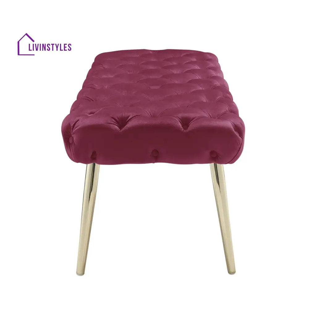 Puja Stainless Steel Claude Velvet Bench