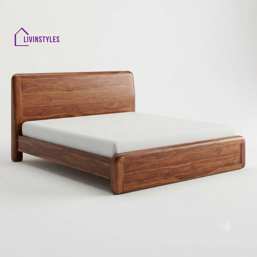 Puleng Wooden Double Bed | King Size Bed | Queen Size Bed - Bed Without Storage