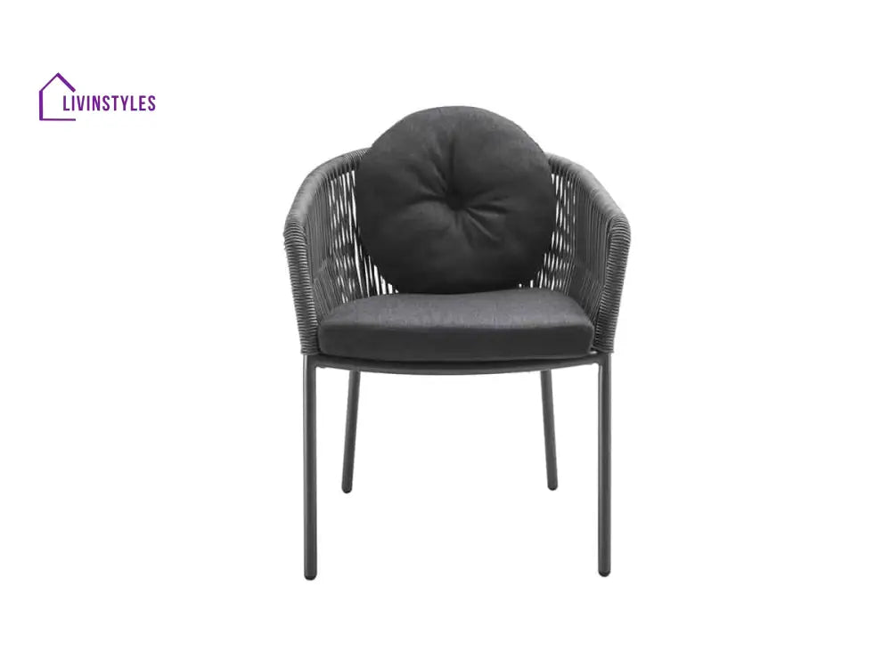 Pumpa Outdoor Patio Seating Set 4 Chairs and 1 Table Set (Black) Braided & Rope - Coffee Table Sets