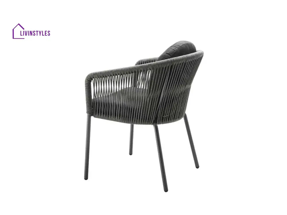 Pumpa Outdoor Patio Seating Set 4 Chairs and 1 Table Set (Black) Braided & Rope - Coffee Table Sets