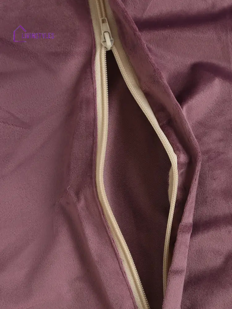 Purple Solid Velvet Xxl Bean Bag Cover