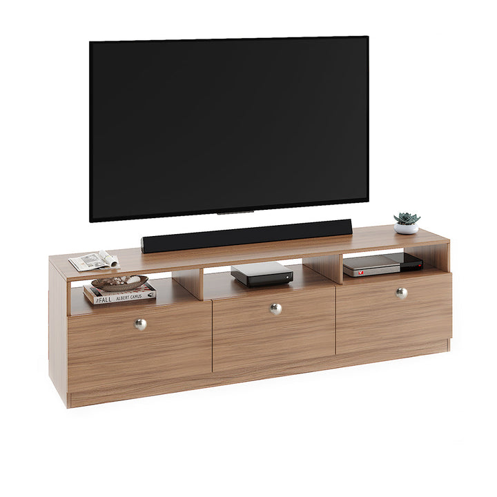 Kiara Modern TV Stand & Showcase for 65 Inch TVs - Exotic Teak