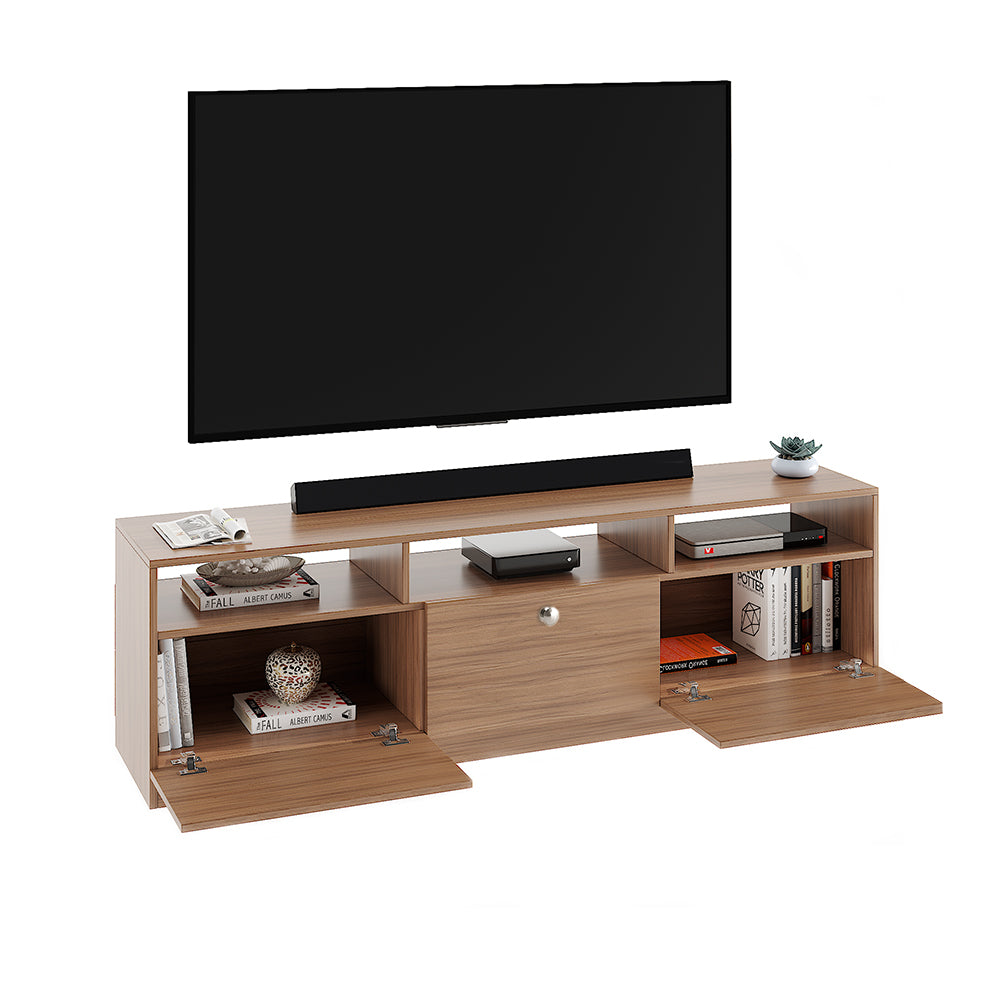 Kiara Modern TV Stand & Showcase for 65 Inch TVs - Exotic Teak