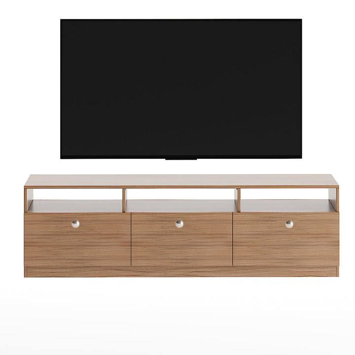 Kiara Modern TV Stand & Showcase for 65 Inch TVs - Exotic Teak