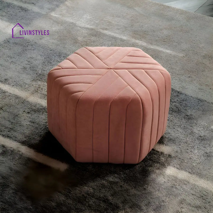 Qiana Living Room Ottoman | Velvet Fabric