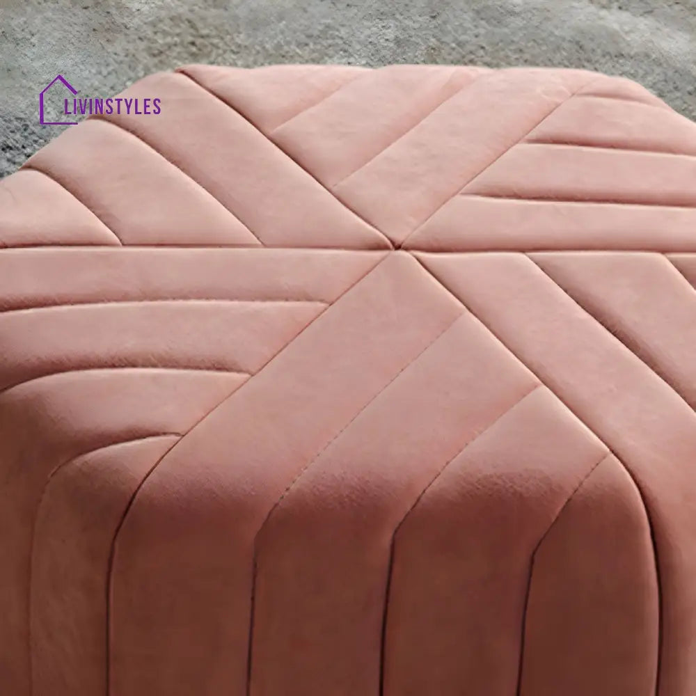 Qiana Living Room Ottoman | Velvet Fabric