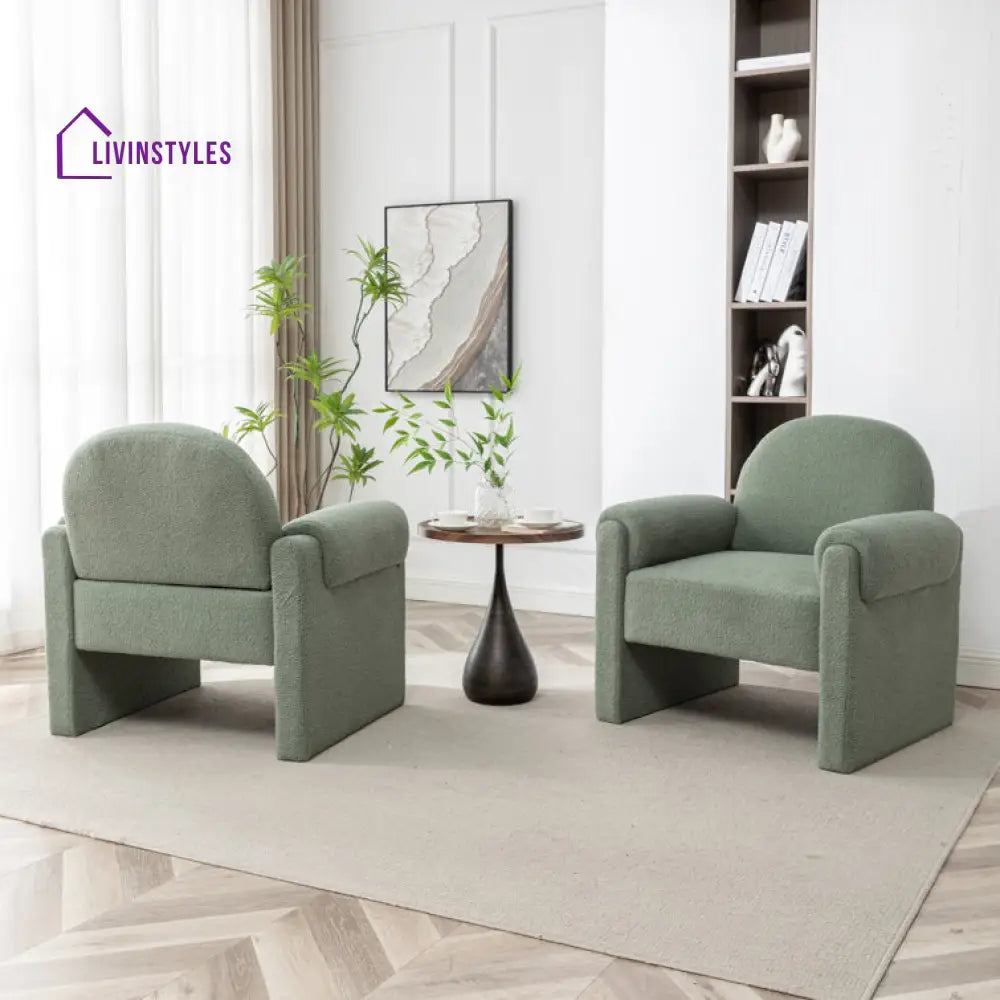 Qiana Solid Wood and Fabric Arm Chair | Living Room Chair | Lounge Chair